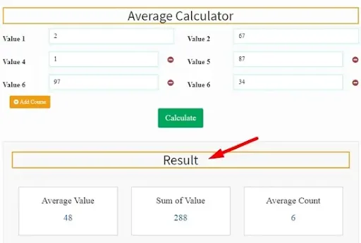 Averages Calculator