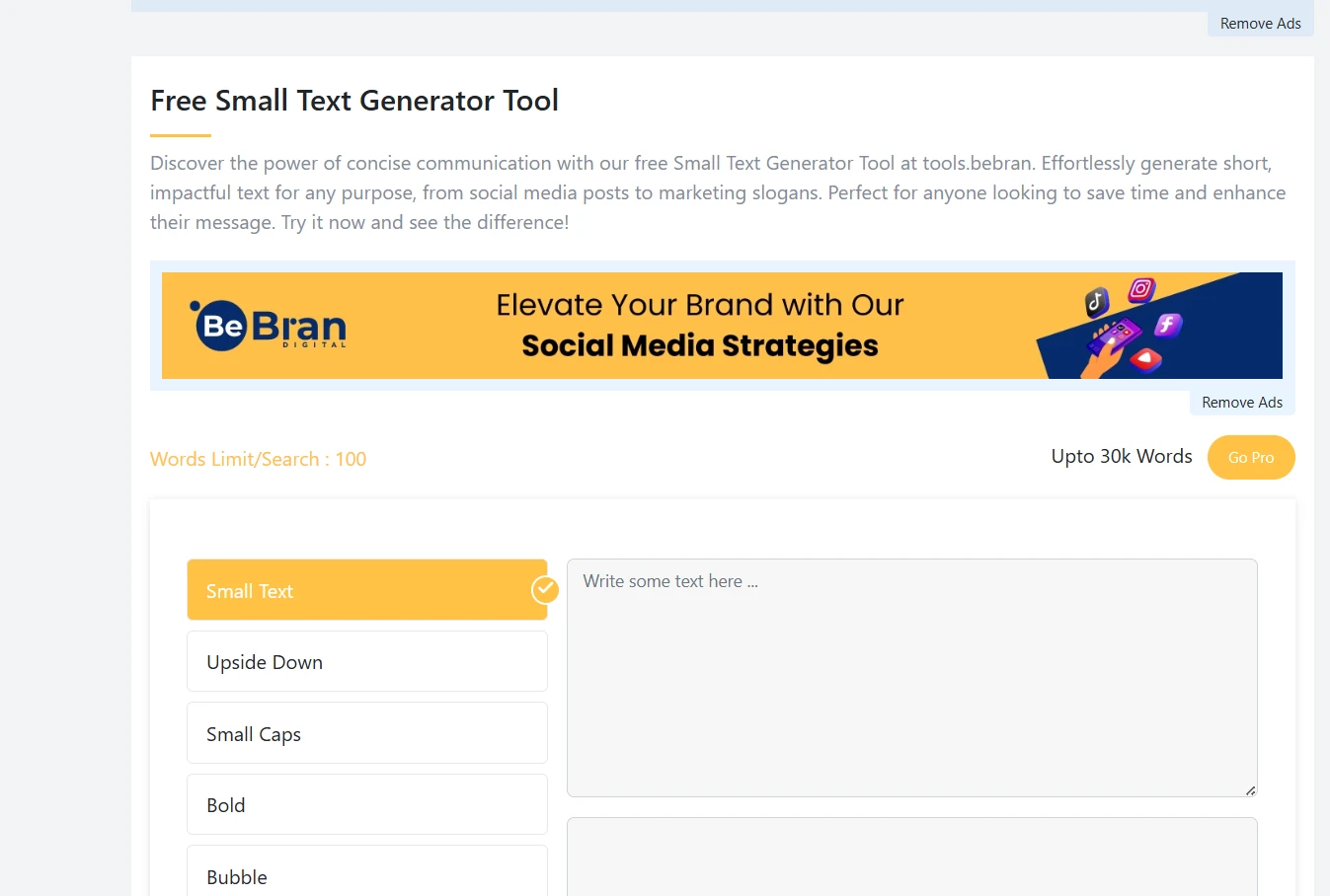 Free Small Text Generator Tool
