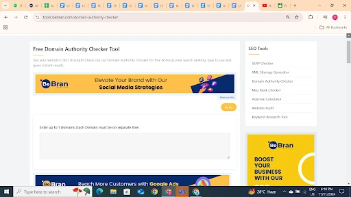 Domain Authority checker Tool 1