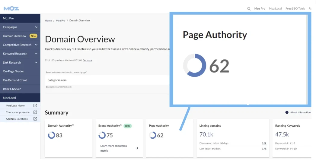 Domain Authority checker2