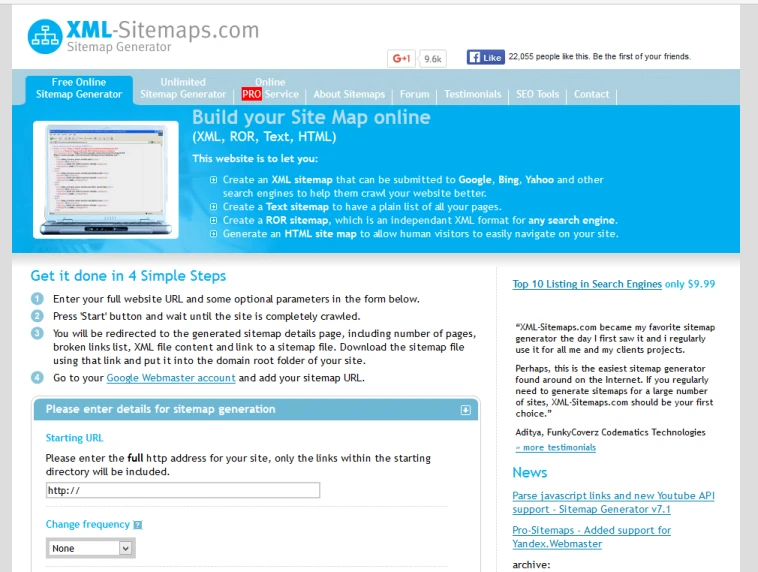 XML Sitemap Generators2